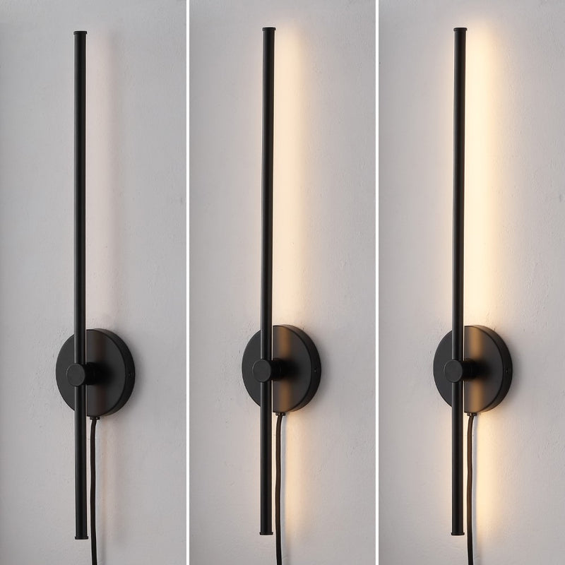 Anton 27.25" Modern Minimalist Iron Adjustable Bar Integrated LED Plug-In Sconce - JONATHAN Y