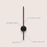 Anton 27.25" Modern Minimalist Iron Adjustable Bar Integrated LED Plug-In Sconce - JONATHAN Y