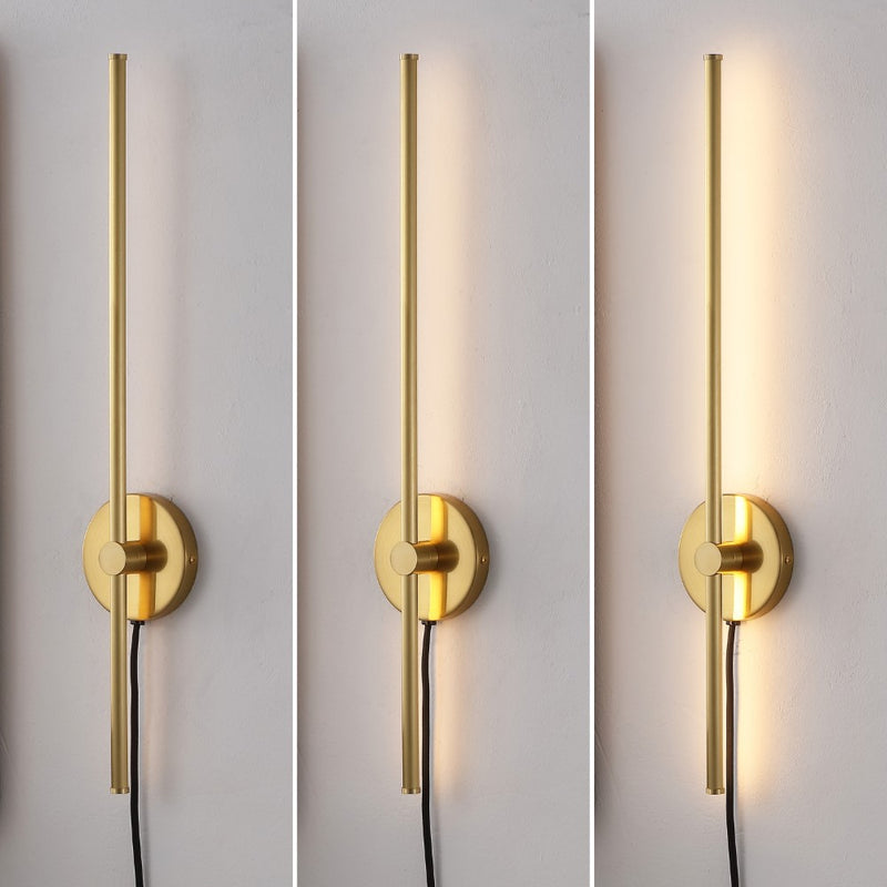 Anton 27.25" Modern Minimalist Iron Adjustable Bar Integrated LED Plug-In Sconce - JONATHAN Y