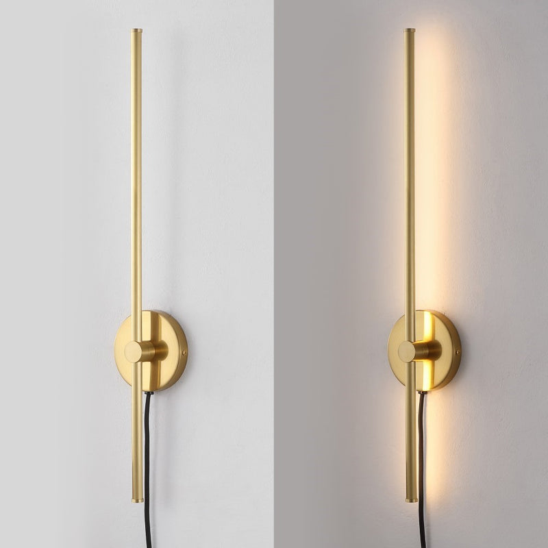 Anton 27.25" Modern Minimalist Iron Adjustable Bar Integrated LED Plug-In Sconce - JONATHAN Y