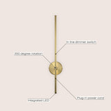 Anton 27.25" Modern Minimalist Iron Adjustable Bar Integrated LED Plug-In Sconce - JONATHAN Y