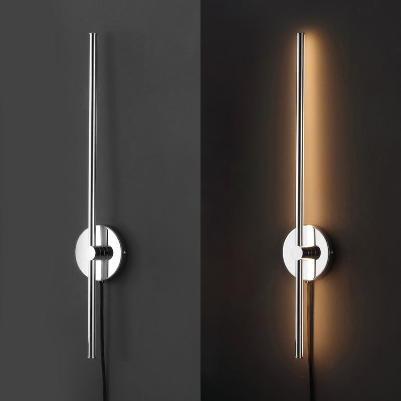 Anton 27.25" Modern Minimalist Iron Adjustable Bar Integrated LED Plug-In Sconce
