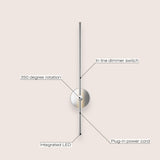 Anton 27.25" Modern Minimalist Iron Adjustable Bar Integrated LED Plug-In Sconce