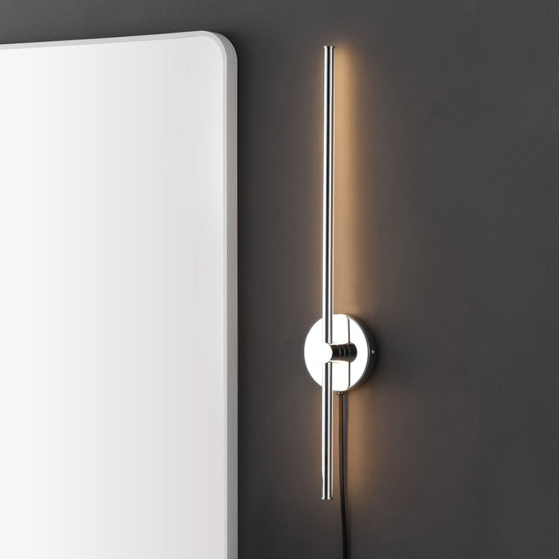 Anton 27.25" Modern Minimalist Iron Adjustable Bar Integrated LED Plug-In Sconce