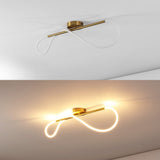 Alessio Contemporary Minimalist 360 Adjustable Silicone Neon Rope Dimmable Linear Integrated LED Flush Mount - JONATHAN Y