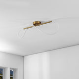 Alessio Contemporary Minimalist 360 Adjustable Silicone Neon Rope Dimmable Linear Integrated LED Flush Mount - JONATHAN Y