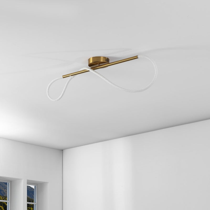 Alessio Contemporary Minimalist 360 Adjustable Silicone Neon Rope Dimmable Linear Integrated LED Flush Mount - JONATHAN Y