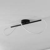 Alessio Contemporary Minimalist 360 Adjustable Silicone Neon Rope Dimmable Linear Integrated LED Flush Mount - JONATHAN Y