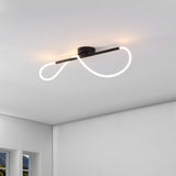 Alessio Contemporary Minimalist 360 Adjustable Silicone Neon Rope Dimmable Linear Integrated LED Flush Mount - JONATHAN Y