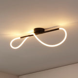 Alessio Contemporary Minimalist 360 Adjustable Silicone Neon Rope Dimmable Linear Integrated LED Flush Mount - JONATHAN Y