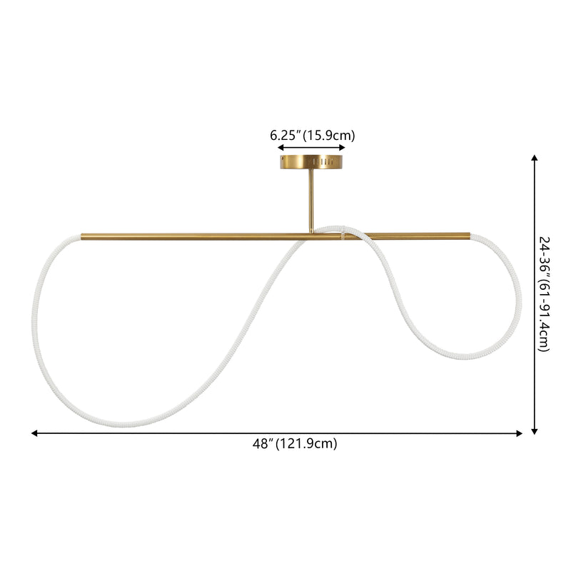 Alessio Contemporary Minimalist 360 Adjustable Silicone Neon Rope Dimmable Linear Integrated LED Flush Mount