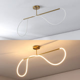 Alessio Contemporary Minimalist 360 Adjustable Silicone Neon Rope Dimmable Linear Integrated LED Flush Mount