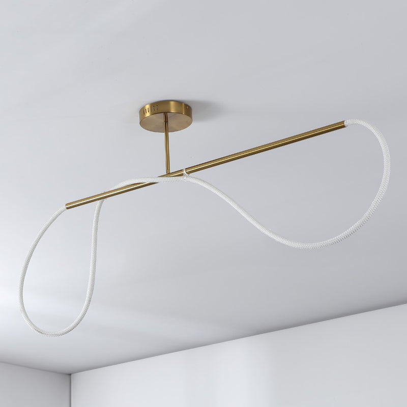 Alessio Contemporary Minimalist 360 Adjustable Silicone Neon Rope Dimmable Linear Integrated LED Flush Mount