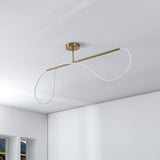 Alessio Contemporary Minimalist 360 Adjustable Silicone Neon Rope Dimmable Linear Integrated LED Flush Mount - JONATHAN Y