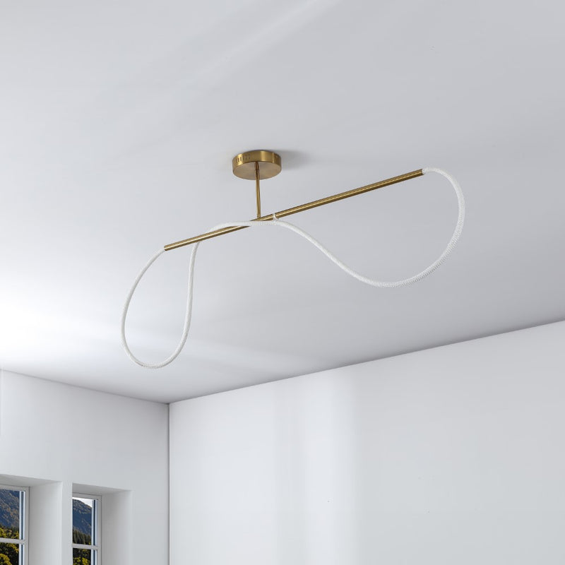 Alessio Contemporary Minimalist 360 Adjustable Silicone Neon Rope Dimmable Linear Integrated LED Flush Mount - JONATHAN Y
