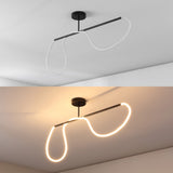 Alessio Contemporary Minimalist 360 Adjustable Silicone Neon Rope Dimmable Linear Integrated LED Flush Mount