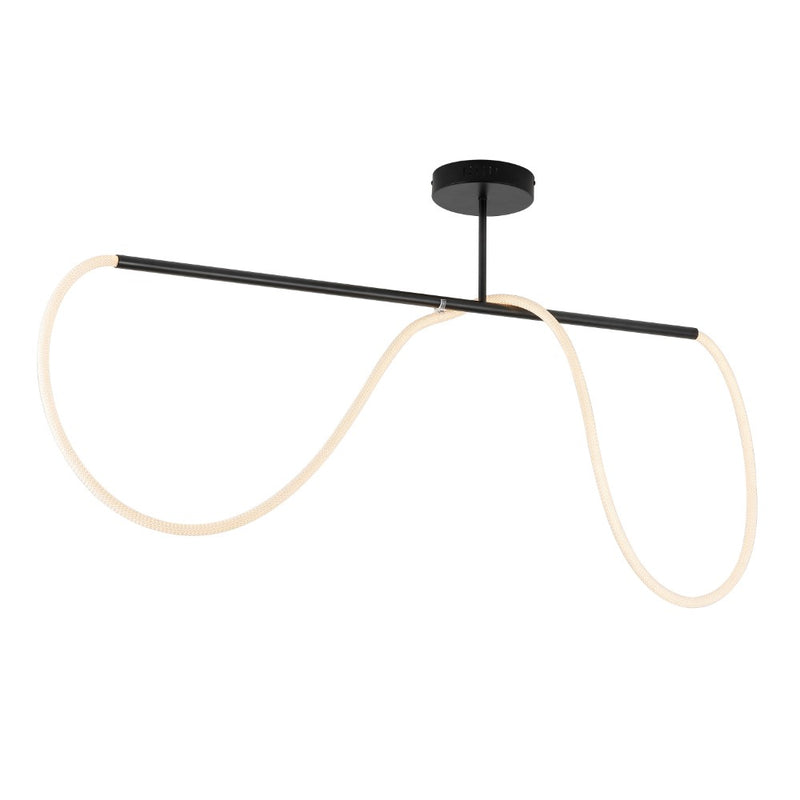 Alessio Contemporary Minimalist 360 Adjustable Silicone Neon Rope Dimmable Linear Integrated LED Flush Mount