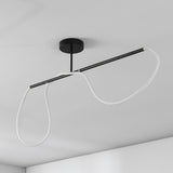 Alessio Contemporary Minimalist 360 Adjustable Silicone Neon Rope Dimmable Linear Integrated LED Flush Mount