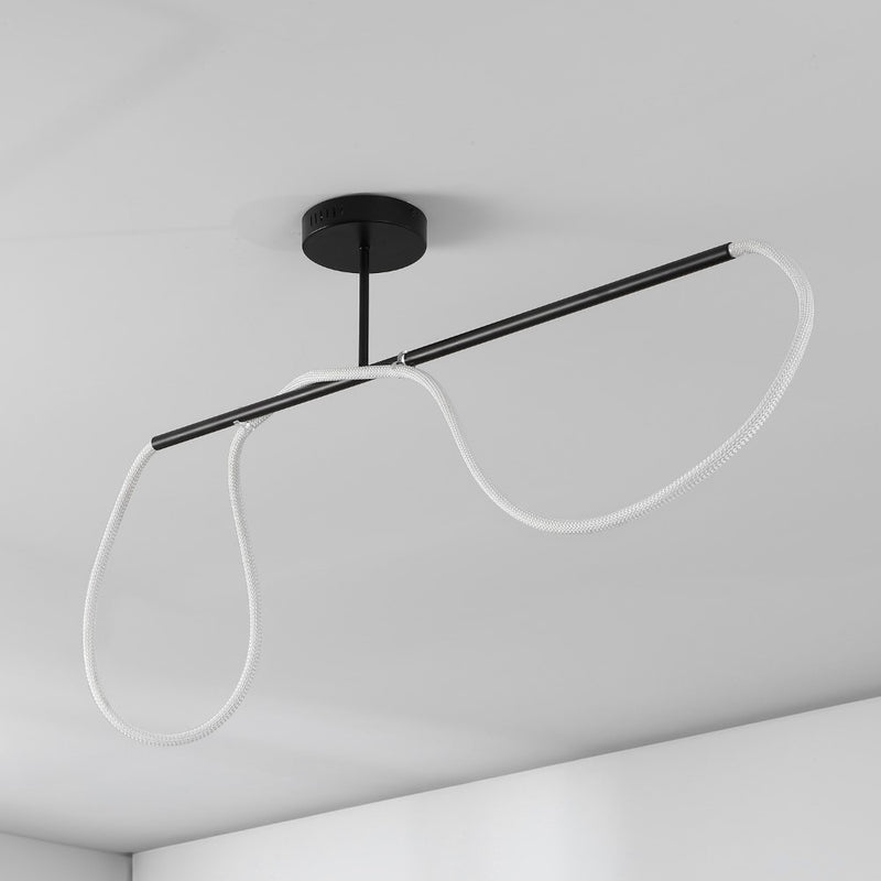 Alessio Contemporary Minimalist 360 Adjustable Silicone Neon Rope Dimmable Linear Integrated LED Flush Mount