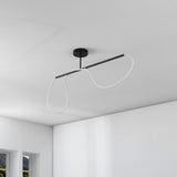 Alessio Contemporary Minimalist 360 Adjustable Silicone Neon Rope Dimmable Linear Integrated LED Flush Mount
