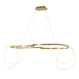 Lisette 59" Contemporary Minimalist 360 Adjustable Silicone Rope/Metal Dimmable Integrated LED Chandelier - JONATHAN Y