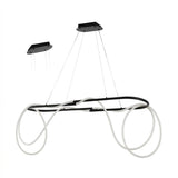 Lisette 59" Contemporary Minimalist 360 Adjustable Silicone Rope/Metal Dimmable Integrated LED Chandelier Black – OFF