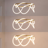 Lisette 25" Contemporary Minimalist 360 Adjustable Silicone Neon Rope Dimmable Integrated LED Chandelier - JONATHAN Y