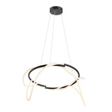 Lisette 25" Contemporary Minimalist 360 Adjustable Silicone Neon Rope Dimmable Integrated LED Chandelier - JONATHAN Y