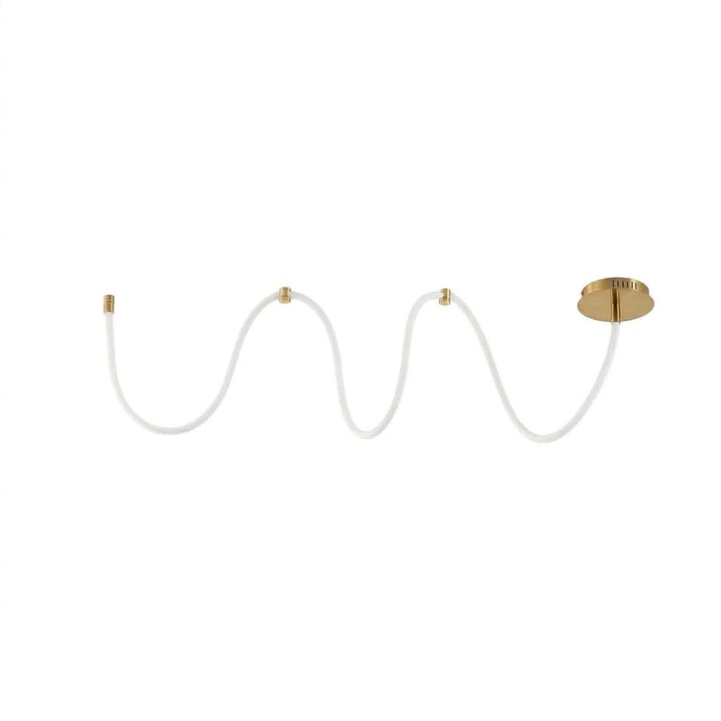 Serafina Contemporary Minimalist 360 Adjustable Silicone Neon Rope Dimmable Linear Integrated LED Flush Mount Brass Gold / 55'' – OFF