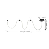 Serafina Contemporary Minimalist 360 Adjustable Silicone Neon Rope Dimmable Linear Integrated LED Flush Mount - JONATHAN Y