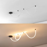 Serafina Contemporary Minimalist 360 Adjustable Silicone Neon Rope Dimmable Linear Integrated LED Flush Mount - JONATHAN Y