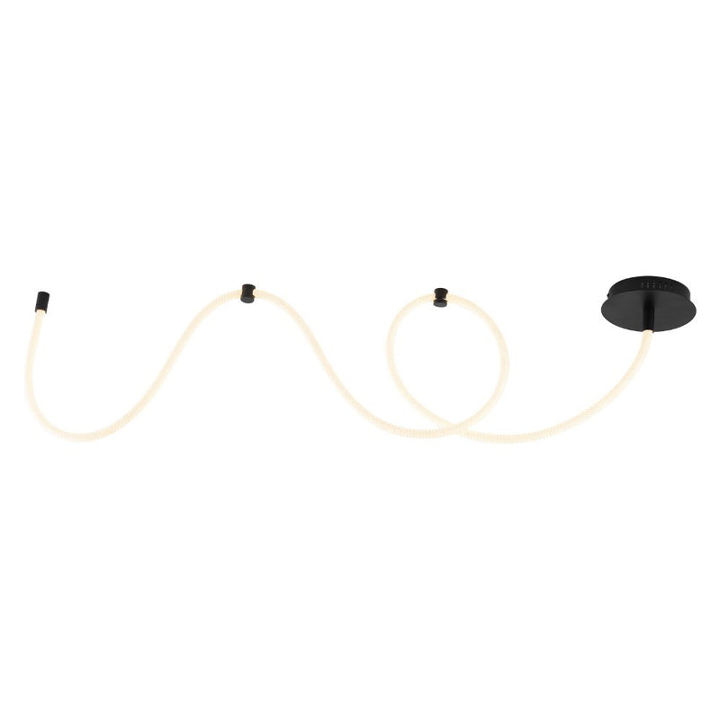 Serafina Contemporary Minimalist 360 Adjustable Silicone Neon Rope Dimmable Linear Integrated LED Flush Mount - JONATHAN Y