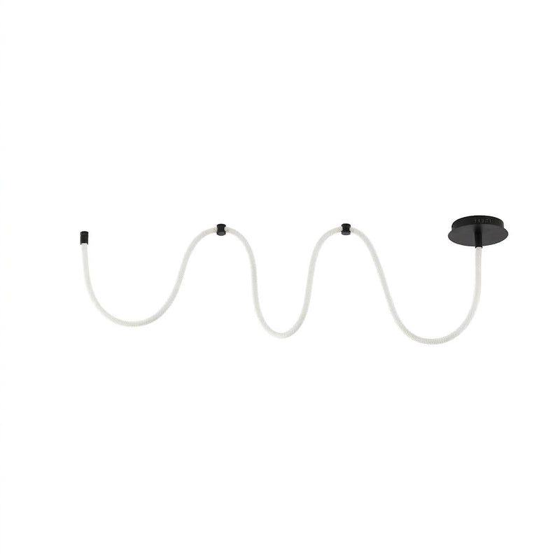 Serafina Contemporary Minimalist 360 Adjustable Silicone Neon Rope Dimmable Linear Integrated LED Flush Mount Black / 55'' – OFF
