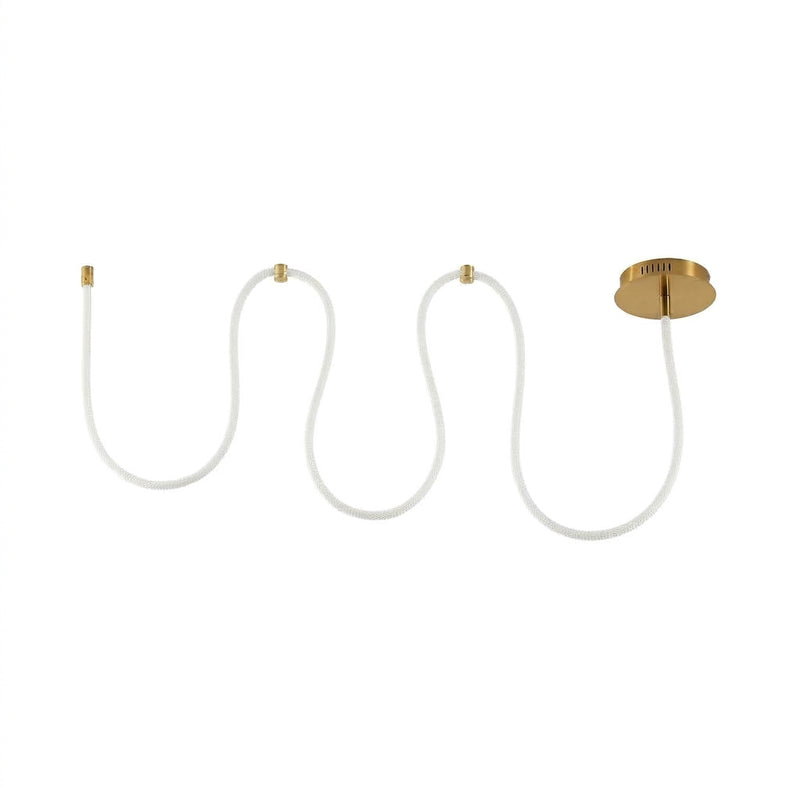 Serafina Contemporary Minimalist 360 Adjustable Silicone Neon Rope Dimmable Linear Integrated LED Flush Mount Brass Gold / 62'' – OFF