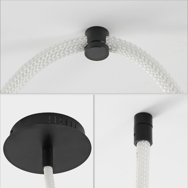 Serafina Contemporary Minimalist 360 Adjustable Silicone Neon Rope Dimmable Linear Integrated LED Flush Mount - JONATHAN Y