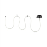 Serafina Contemporary Minimalist 360 Adjustable Silicone Neon Rope Dimmable Linear Integrated LED Flush Mount Black / 62'' – OFF