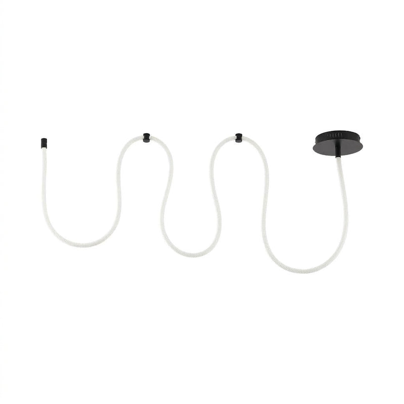 Serafina Contemporary Minimalist 360 Adjustable Silicone Neon Rope Dimmable Linear Integrated LED Flush Mount Black / 62'' – OFF
