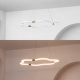 Nuvola 31.5" Contemporary Minimalist Metal/Acrylic Adjustable Dimmable Cloud Integrated LED Chandelier - JONATHAN Y