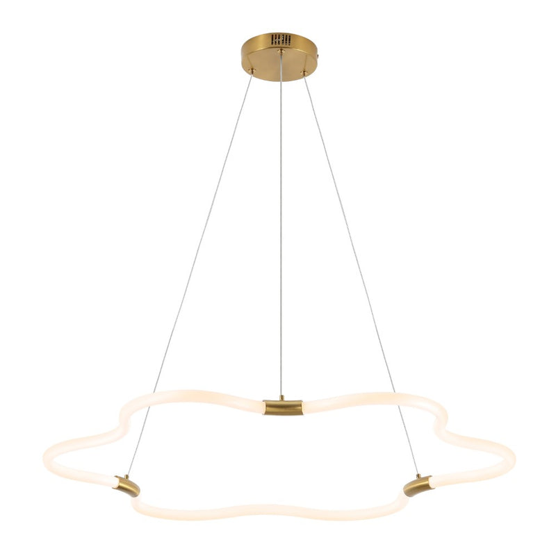 Nuvola 31.5" Contemporary Minimalist Metal/Acrylic Adjustable Dimmable Cloud Integrated LED Chandelier - JONATHAN Y