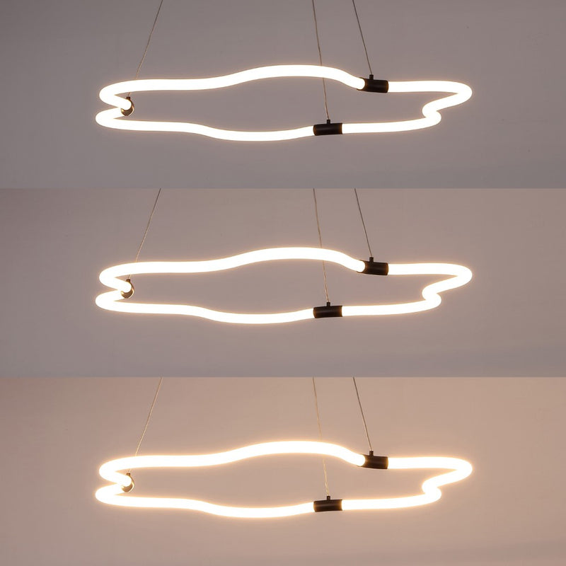 Nuvola 31.5" Contemporary Minimalist Metal/Acrylic Adjustable Dimmable Cloud Integrated LED Chandelier - JONATHAN Y