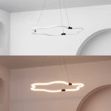 Nuvola 31.5" Contemporary Minimalist Metal/Acrylic Adjustable Dimmable Cloud Integrated LED Chandelier - JONATHAN Y