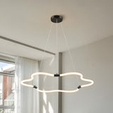 Nuvola 31.5" Contemporary Minimalist Metal/Acrylic Adjustable Dimmable Cloud Integrated LED Chandelier - JONATHAN Y