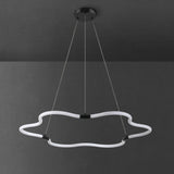 Nuvola 31.5" Contemporary Minimalist Metal/Acrylic Adjustable Dimmable Cloud Integrated LED Chandelier - JONATHAN Y