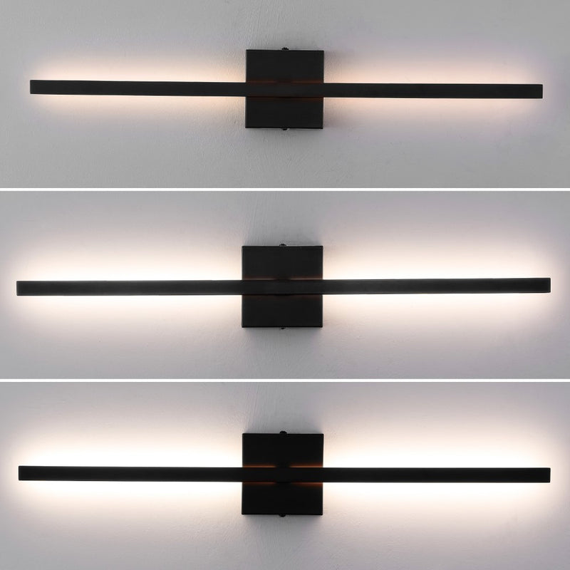 Vara 28" Modern Minimalist Indoor/Outdoor Metal 350-Degree Rotatable Dimmable Integrated LED Wall Sconce - JONATHAN Y