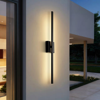 Vara 28" Modern Minimalist Indoor/Outdoor Metal 350-Degree Rotatable Dimmable Integrated LED Wall Sconce - JONATHAN Y