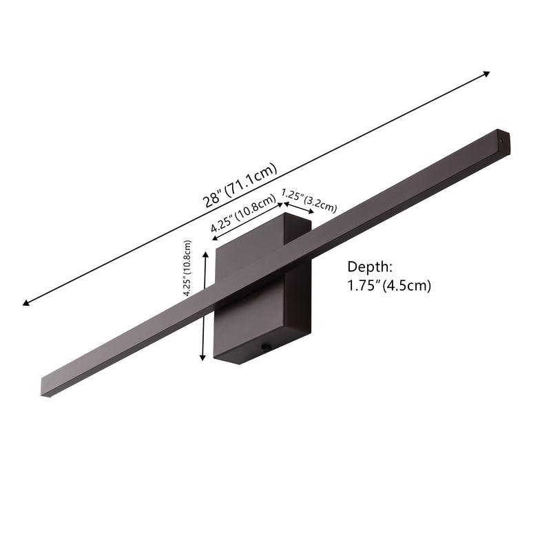 Vara 28" Modern Minimalist Indoor/Outdoor Metal 350-Degree Rotatable Dimmable Integrated LED Wall Sconce - JONATHAN Y