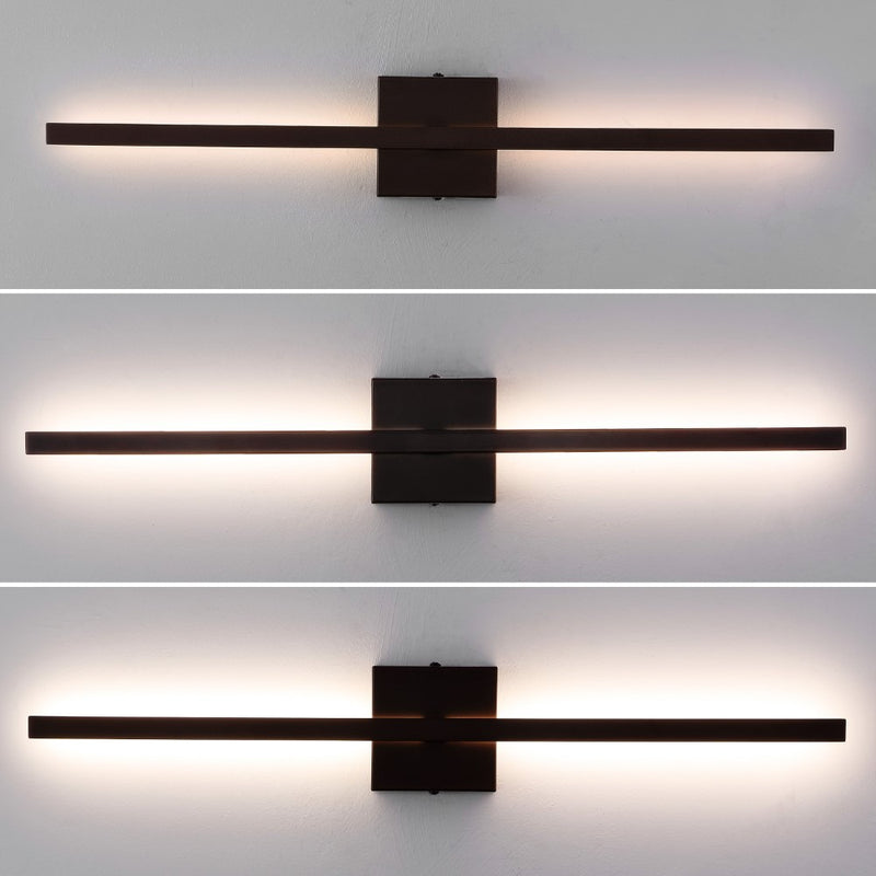 Vara 28" Modern Minimalist Indoor/Outdoor Metal 350-Degree Rotatable Dimmable Integrated LED Wall Sconce - JONATHAN Y