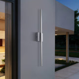 Vara 28" Modern Minimalist Indoor/Outdoor Metal 350-Degree Rotatable Dimmable Integrated LED Wall Sconce - JONATHAN Y