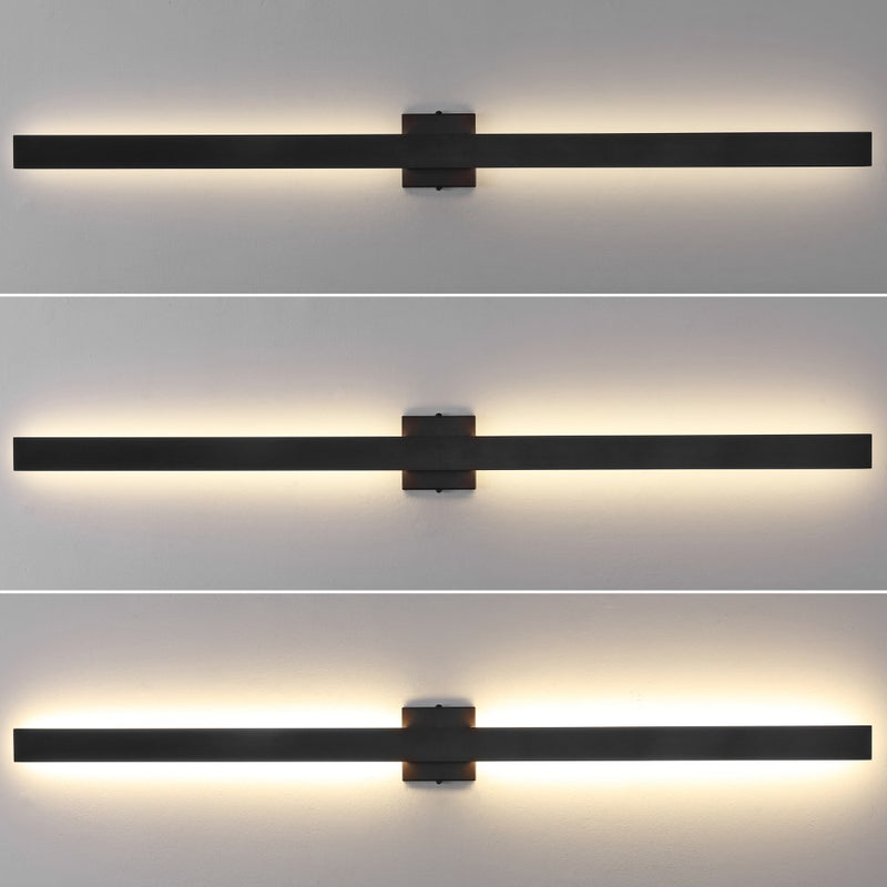 Vara 49.5" Modern Minimalist Indoor/Outdoor Metal 350-Degree Rotate Dimmable Integrated Linear LED Wall Sconce - JONATHAN Y