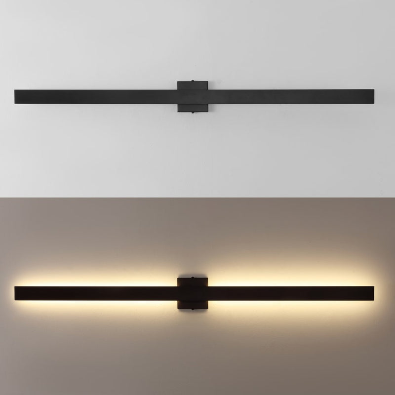 Vara 49.5" Modern Minimalist Indoor/Outdoor Metal 350-Degree Rotate Dimmable Integrated Linear LED Wall Sconce - JONATHAN Y
